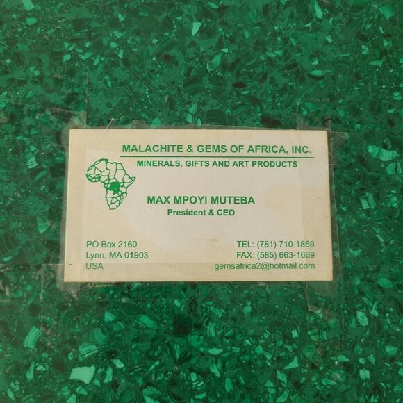 Malachite Chess Board & Pieces Hand Carved Made in Africa 9 Inches - Picture 8 of 8